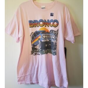 New Junk Food Shirt Adult M Pink Bronco Jeep Graphic Print Short Sleeve Cotton